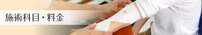 一般外傷（けが）　施術科目・料金